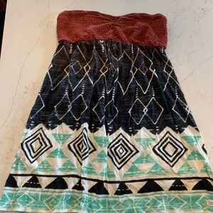 Billabong Red and Black Geometric Mini Dress